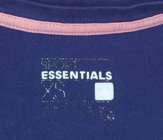 Adidas Women's Blue XS Basic Slim Fit Sports T-Shirt