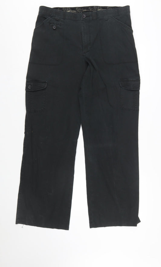 Lee Women’s Black Cargo Stretch Twill Trousers Size 14