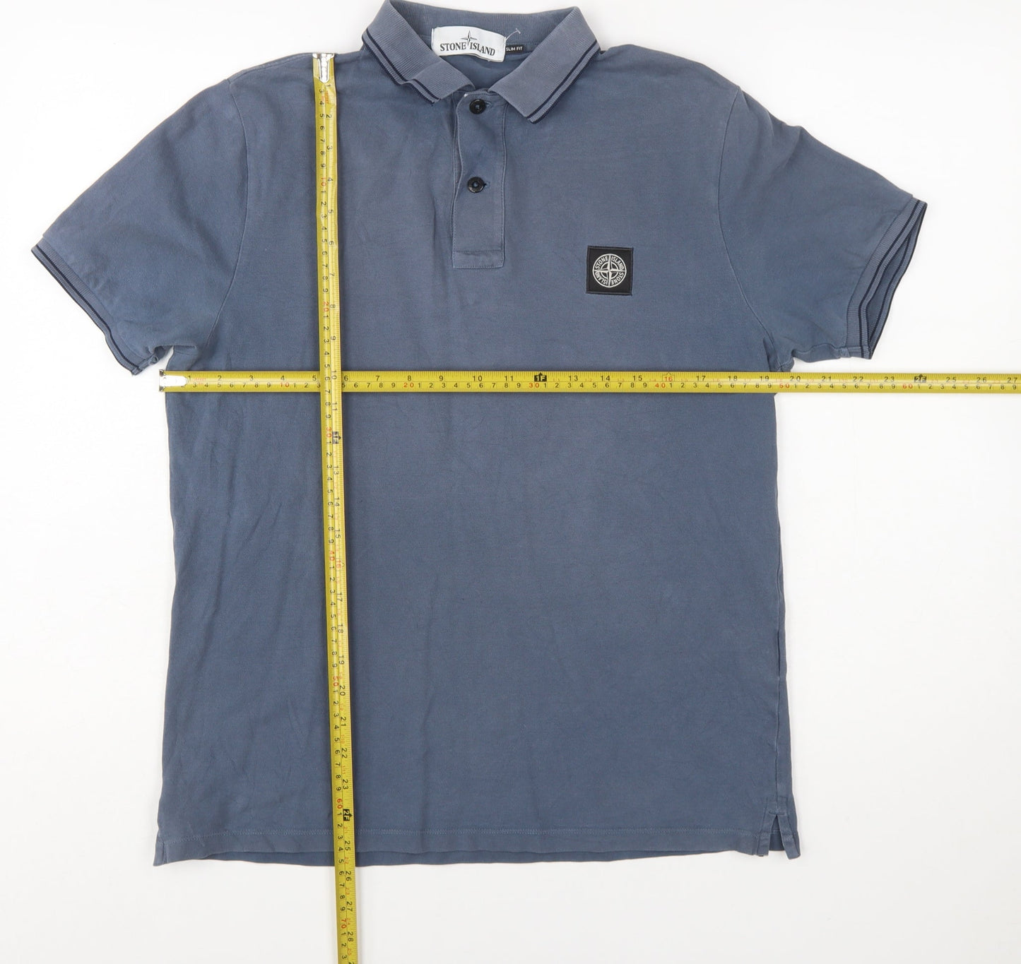 Stone Island Men’s Blue Slim Fit Polo Shirt Size L