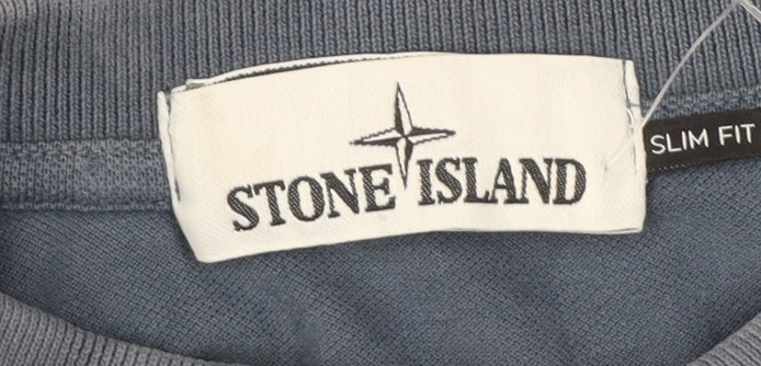 Stone Island Men’s Blue Slim Fit Polo Shirt Size L