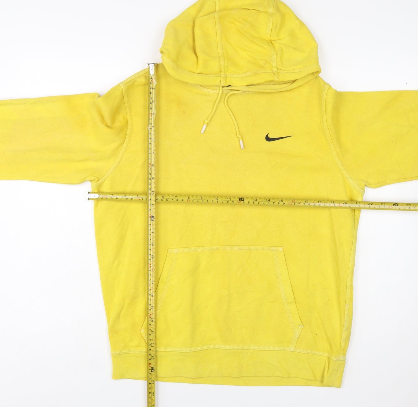 Nike Mens Yellow Pullover Hoodie M Hooded Fleece Sweatshirt