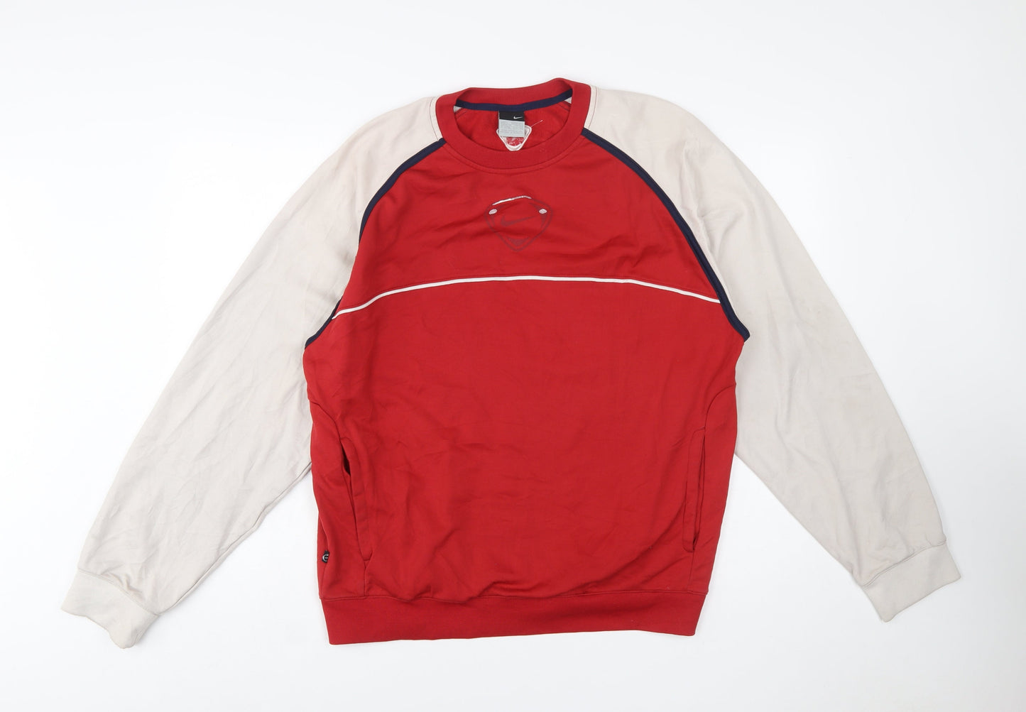 Nike Men's Red Pullover Sweatshirt L Long Sleeve Sports Style