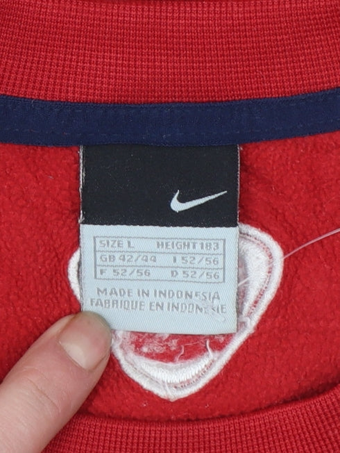 Nike Men's Red Pullover Sweatshirt L Long Sleeve Sports Style