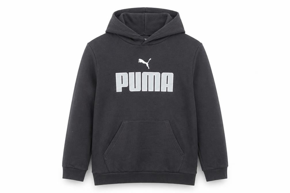 Puma Boys Black Pullover Hoodie Size 13-14 Years Cotton Blend