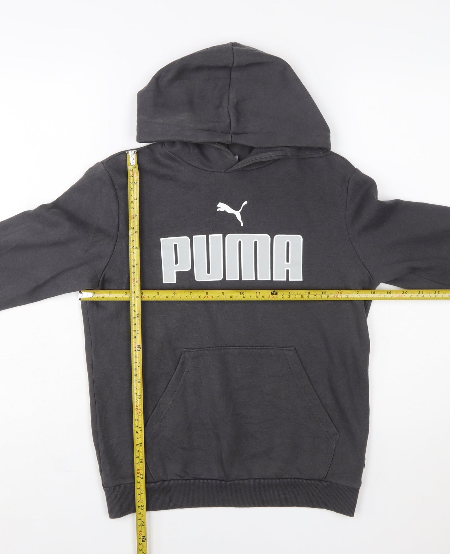 Puma Boys Black Pullover Hoodie Size 13-14 Years Cotton Blend