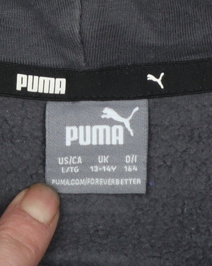 Puma Boys Black Pullover Hoodie Size 13-14 Years Cotton Blend