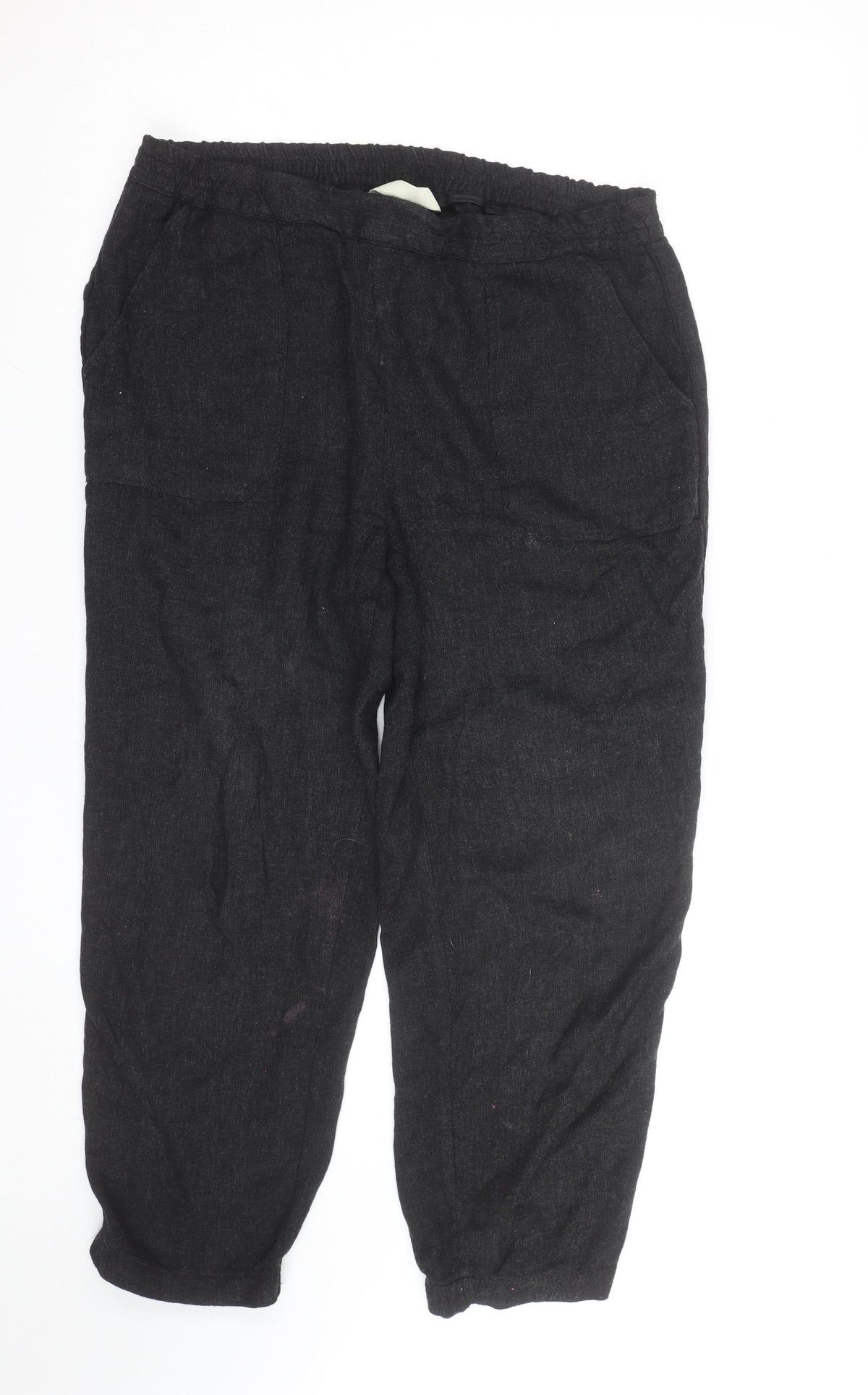 ZARA Women Black Cropped Relaxed Fit Jeans Size M