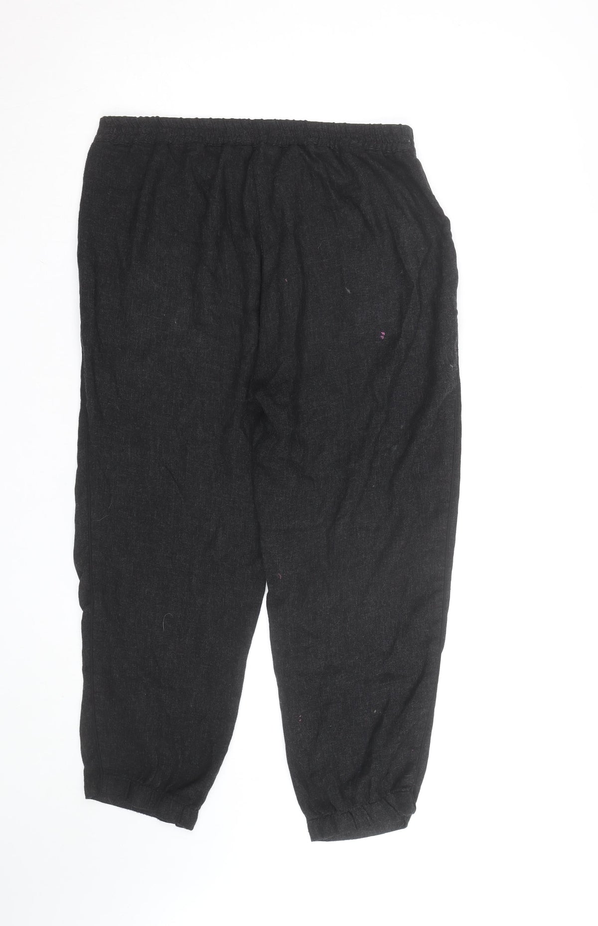 ZARA Women Black Cropped Relaxed Fit Jeans Size M