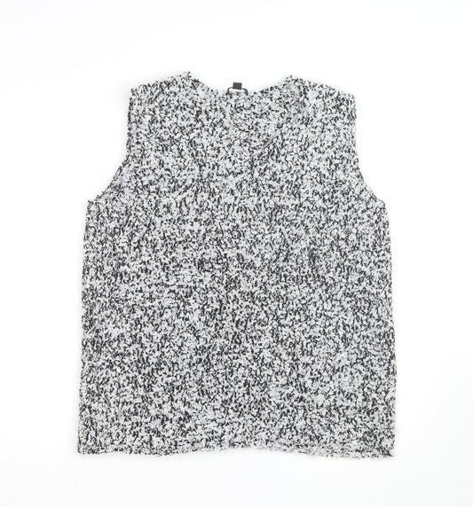 COS Women’s Black Lace Textured Sleeveless Blouse Size 8