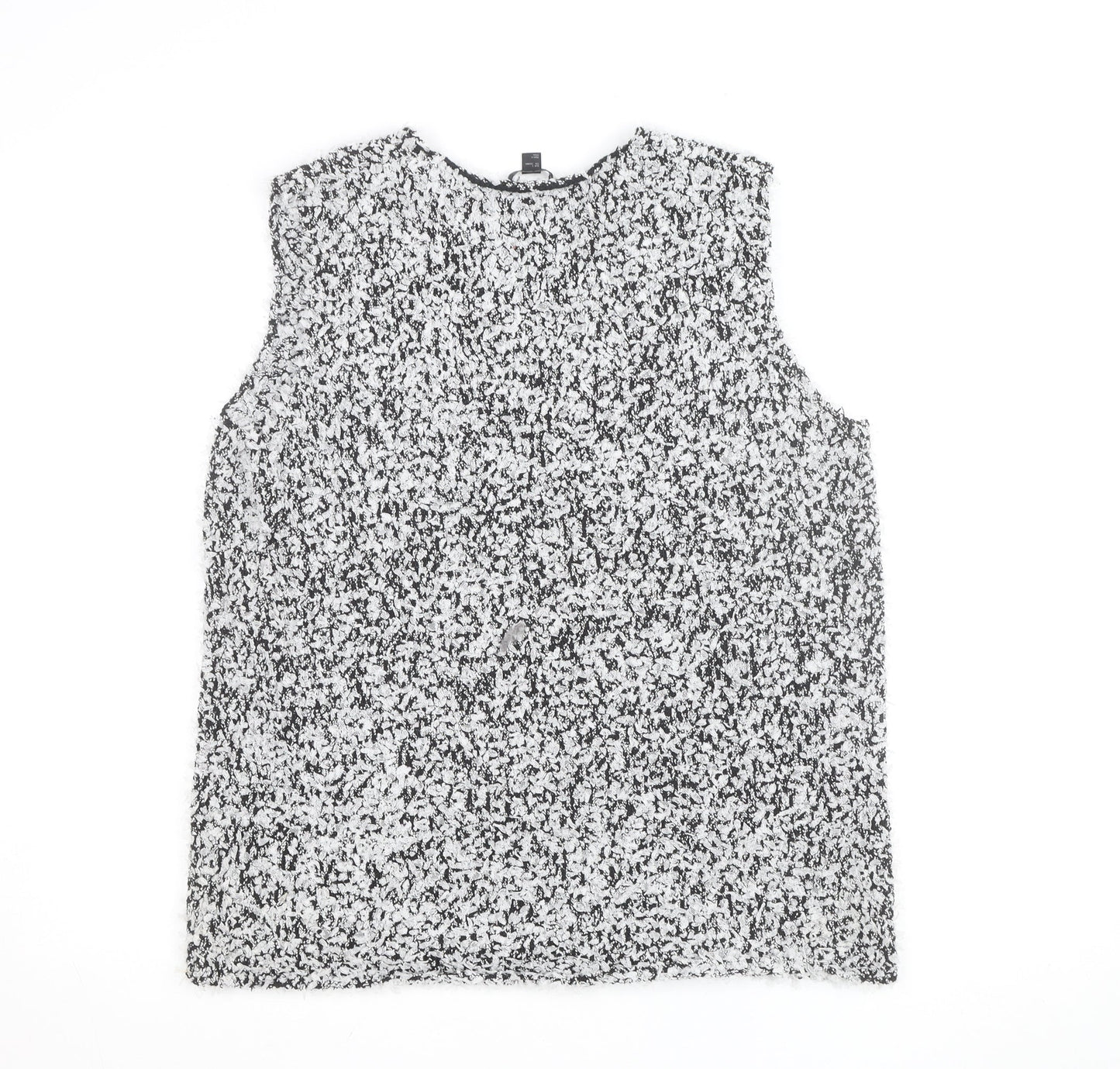COS Women’s Black Lace Textured Sleeveless Blouse Size 8