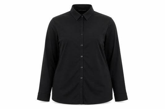 St Bernard Women's Black Stretch Button-Up Shirt Size 14