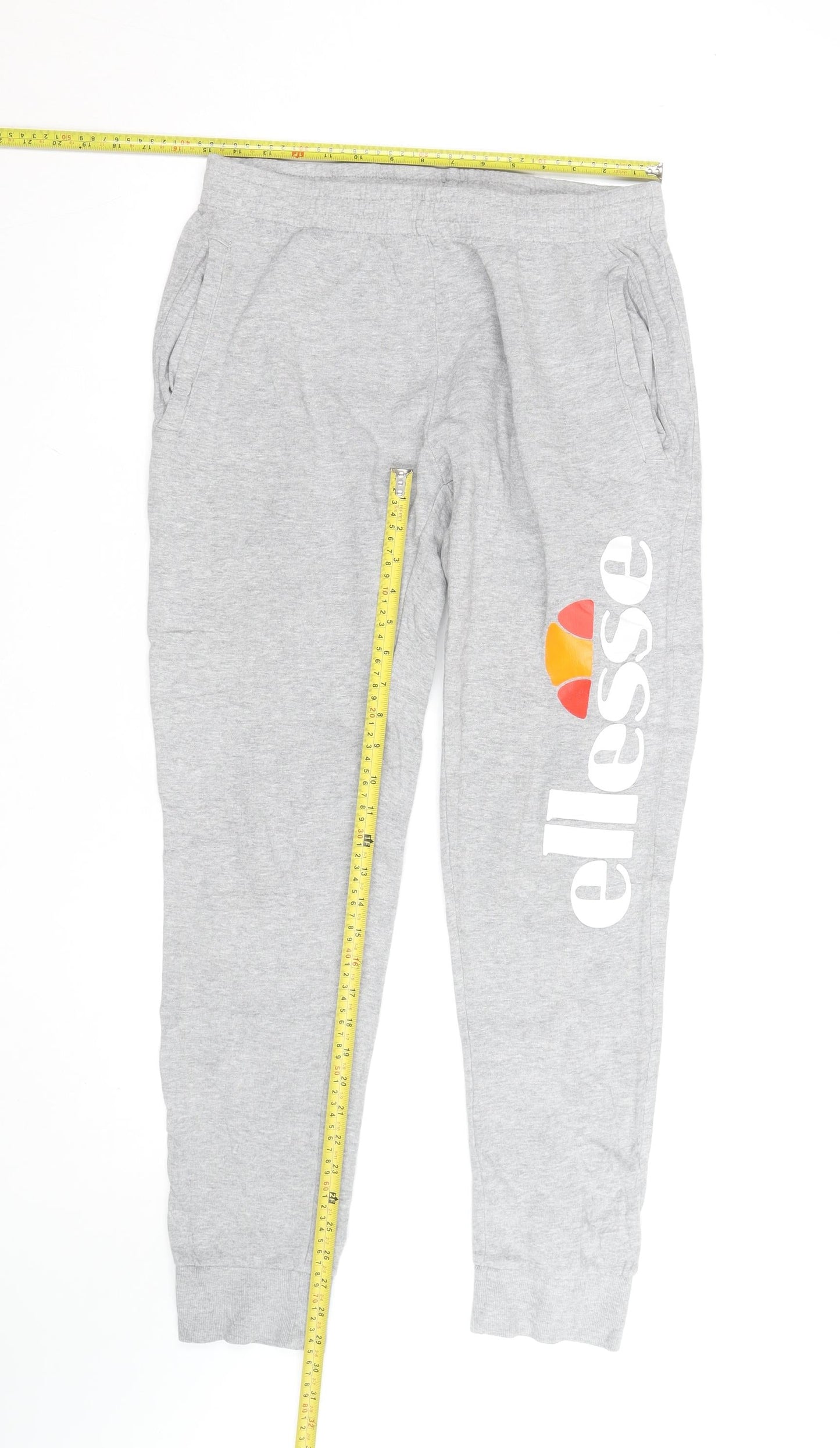 Ellesse Men’s Grey Jogger Sweatpants L Regular Fit Cotton Blend