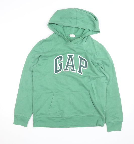 GAP Men’s Green Pullover Hoodie M Logo Fleece Sweatshirt