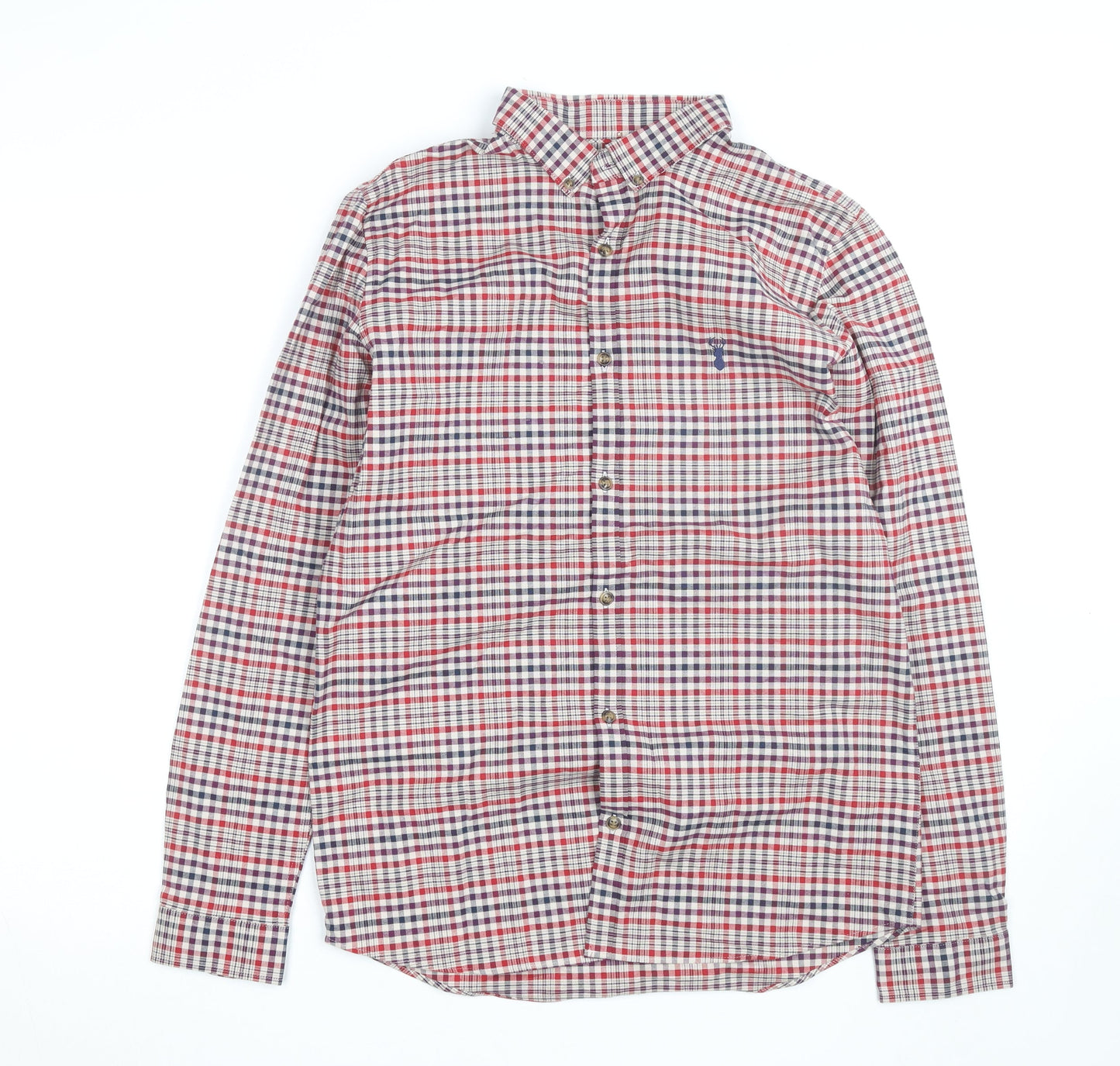 Next Boys Multicoloured Check Button-Up Long Sleeve Shirt 15 Years