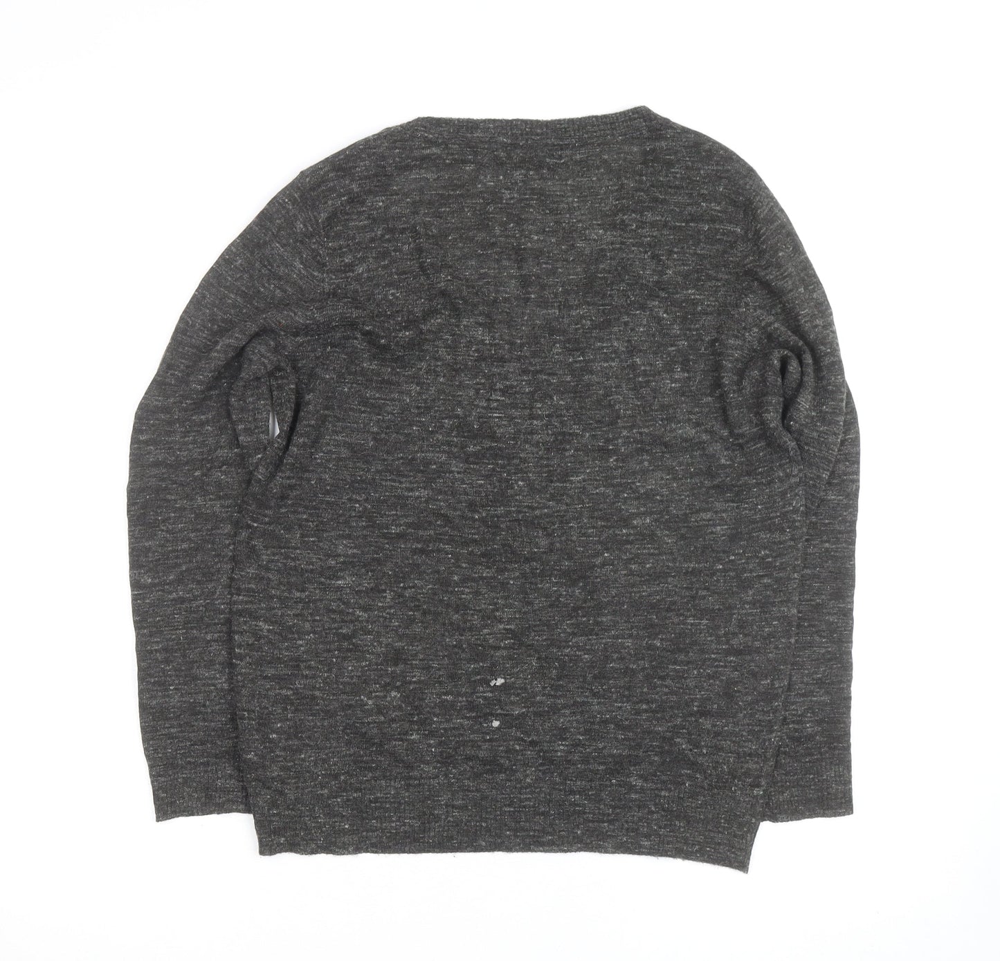 Next Womens Grey V-Neck Wool Blend Jumper Size 12
