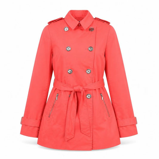 Principles Petite by Ben de Lisi Pink Trench Coat Size 10 Women’s Mid-Length Belted