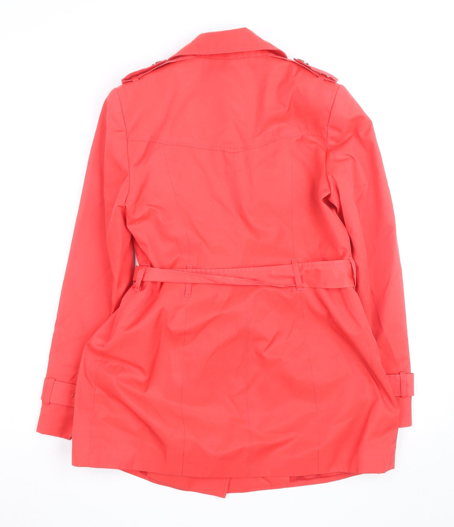 Principles Petite by Ben de Lisi Pink Trench Coat Size 10 Women’s Mid-Length Belted