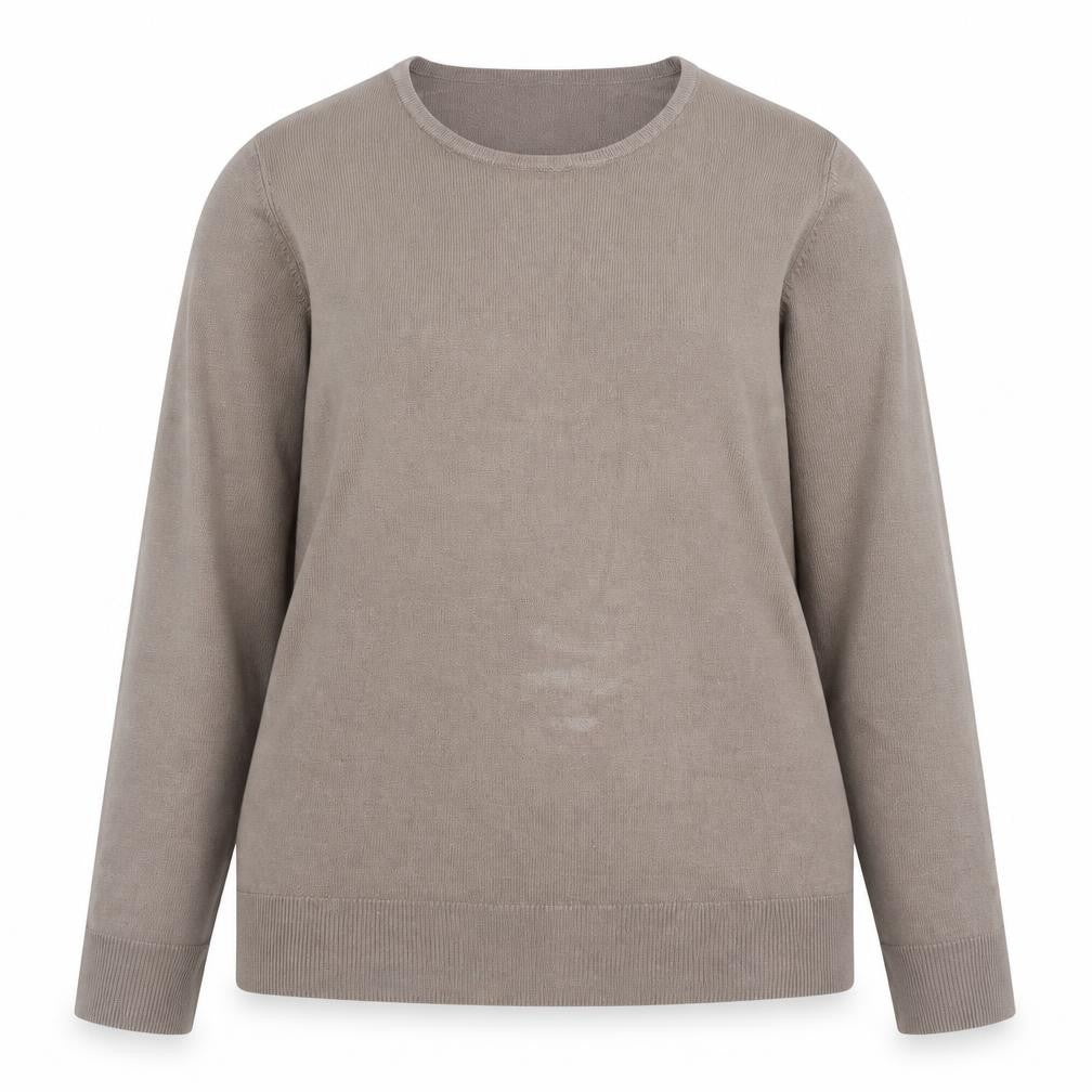 Marks & Spencer Women’s Beige Cotton Crew Neck Jumper Size 14