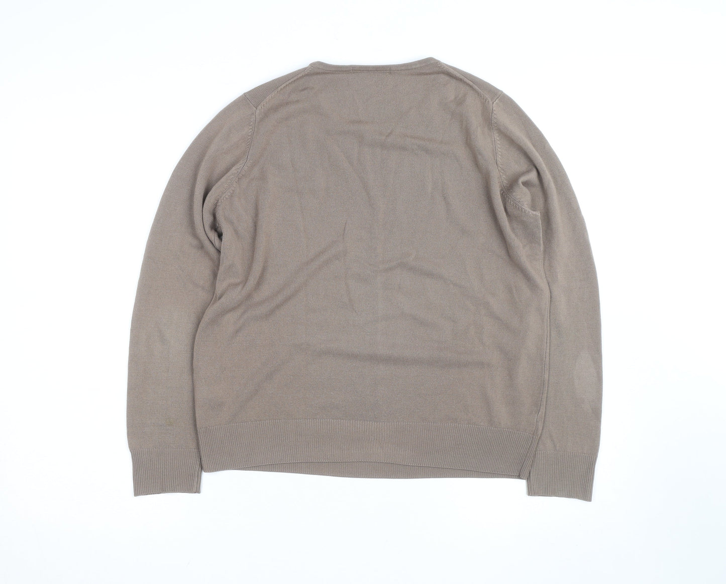 Marks and Spencer Women’s Beige Cotton Crew Neck Jumper Size 14