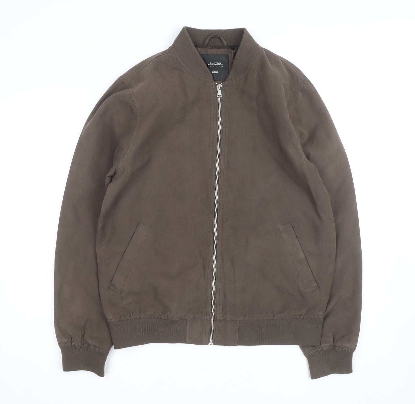 Burton Menswear London Men's Brown Cotton Bomber Jacket Medium