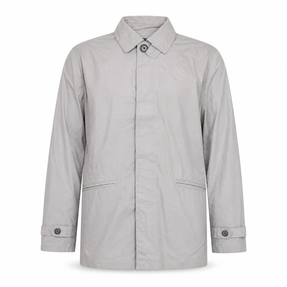 Gap Mens Grey Mid-Length Rain Coat S Regular Fit Cotton Blend