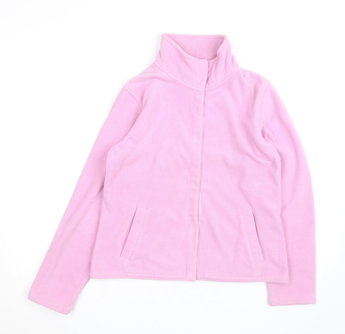 B.C. Clothing Womens Pink Fleece Full Zip Basic Jacket Size M