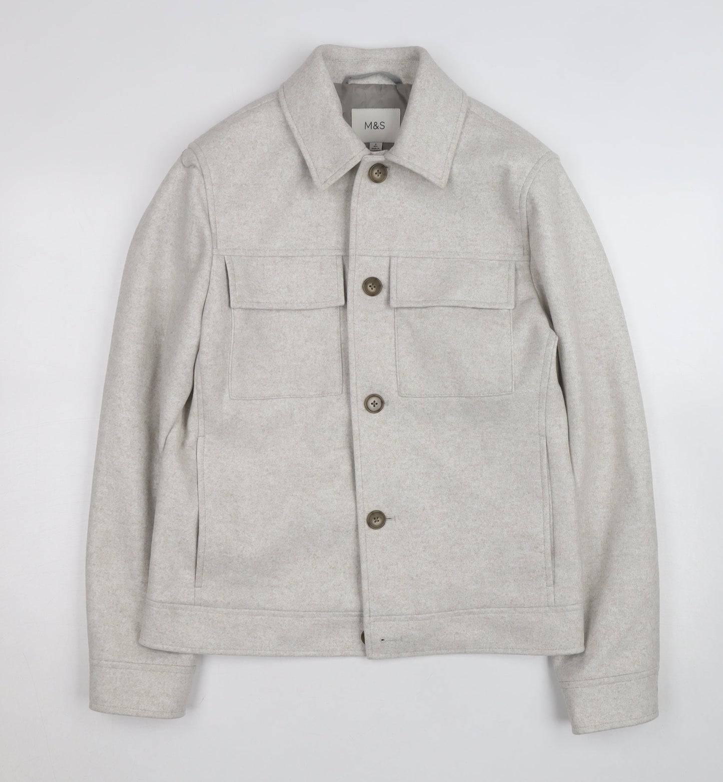Marks and Spencer Women’s Beige Wool Blend Short Jacket S