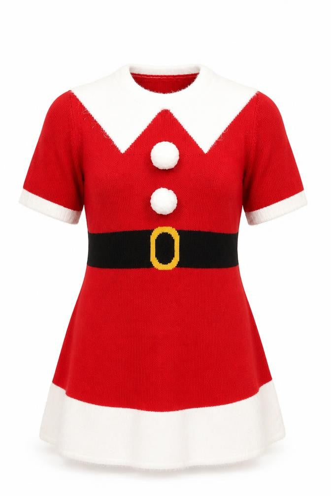 Merry Christmas Women's Red L Santa Style Pullover Jumper