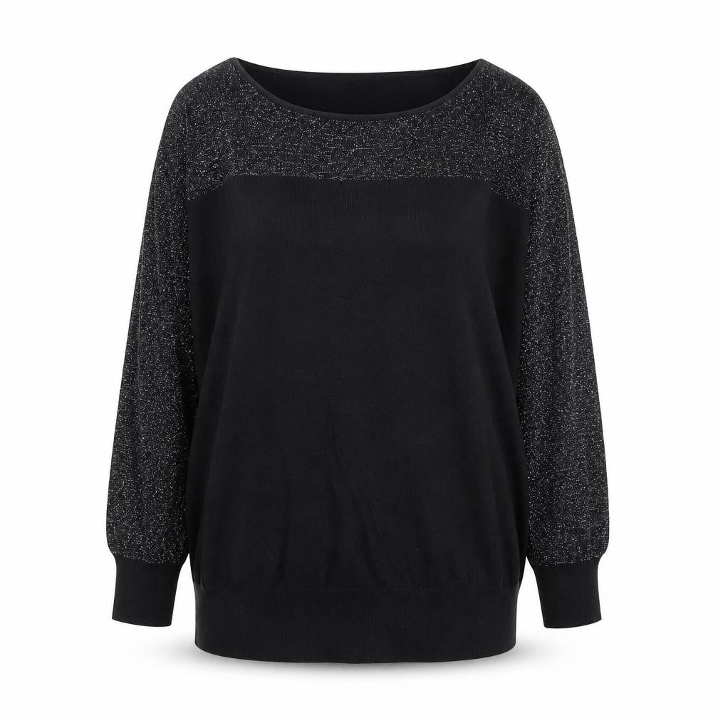 Next Women's Black Metallic Long Sleeve Pullover Jumper Size 16