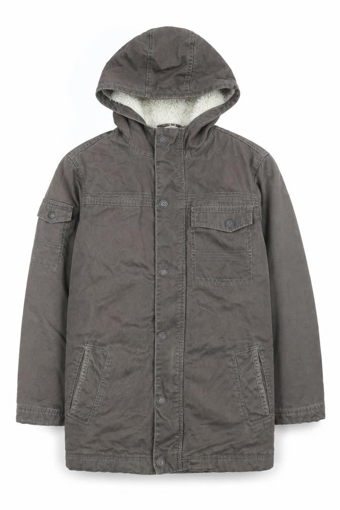 Old Navy Men's Brown Hooded Parka Jacket XL Cotton Lined