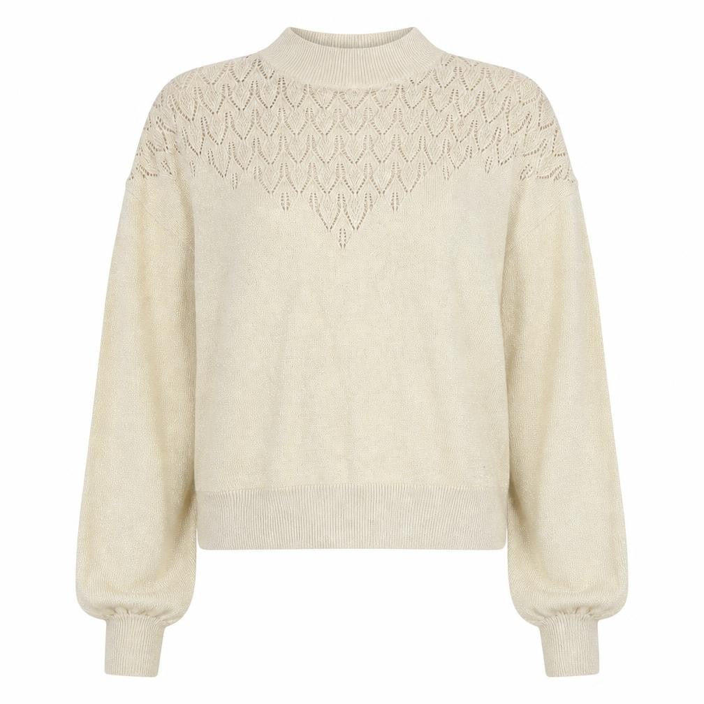 Monki Women’s Beige Mock Neck Knit Jumper Size 12