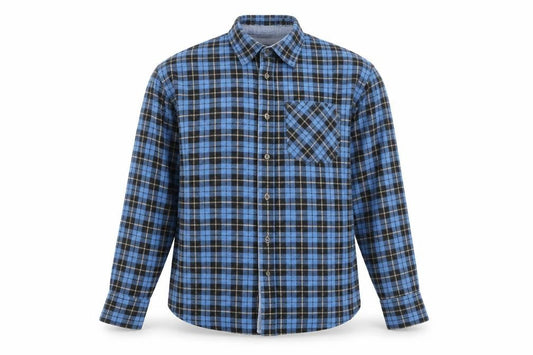 Groundwork Men's Blue Check Flannel Long Sleeve Button-Up Shirt M