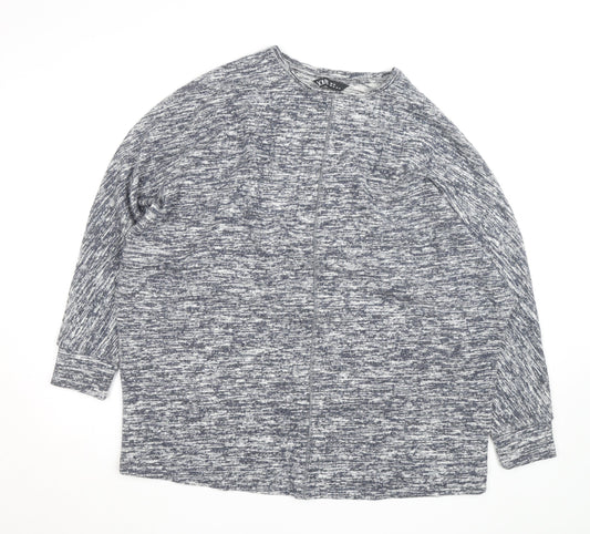 Yours Women Grey Size 18 Crew Neck Knit Cardigan