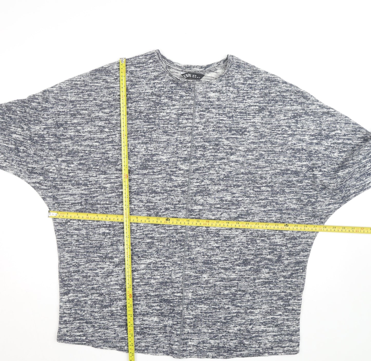 Yours Women Grey Size 18 Crew Neck Knit Cardigan