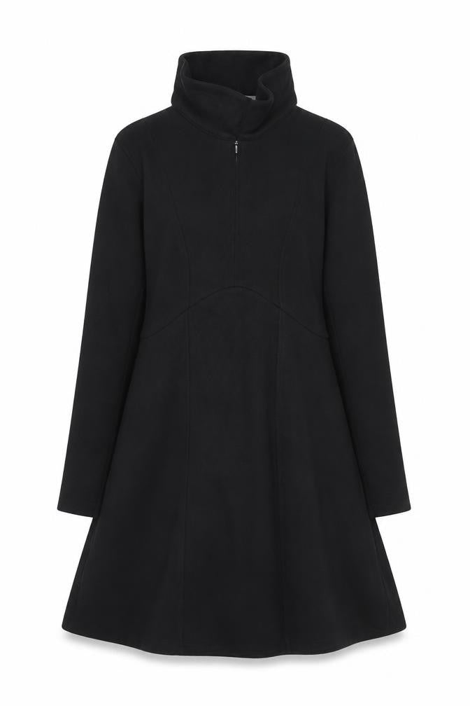 Marks & Spencer Women Black Size 12 A-Line Fleece Dress