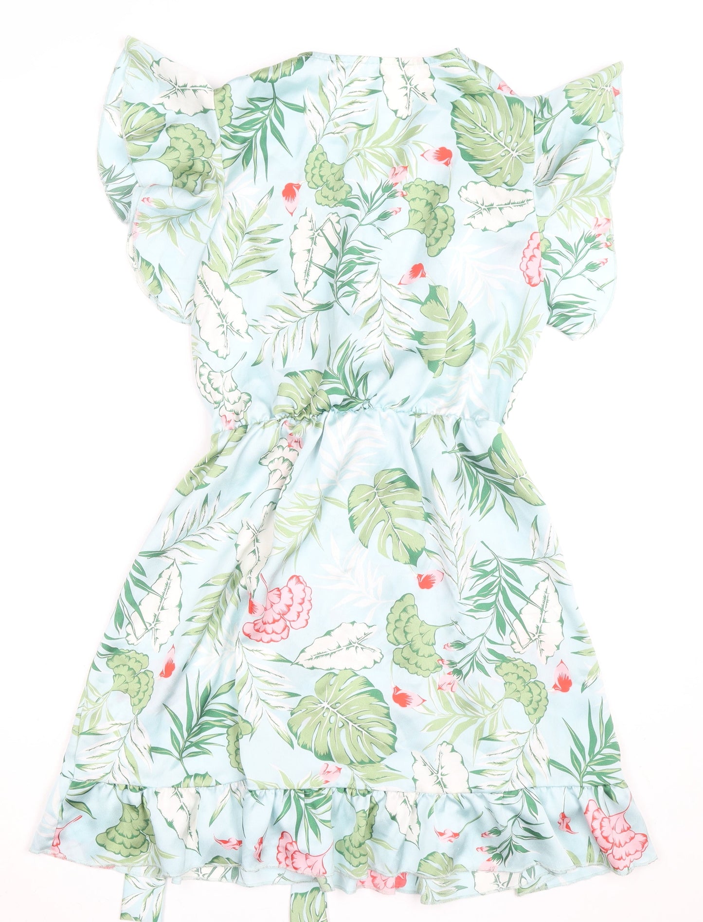 Millenium Women's Multicoloured Floral Wrap Dress Short Sleeve S