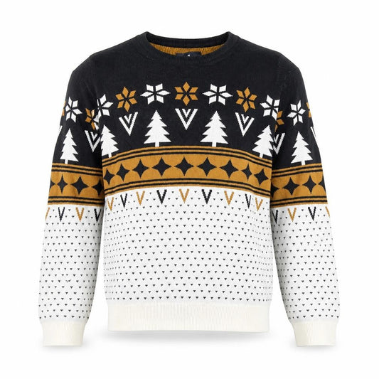 Paramour Men's Black Fair Isle Christmas Jumper XL