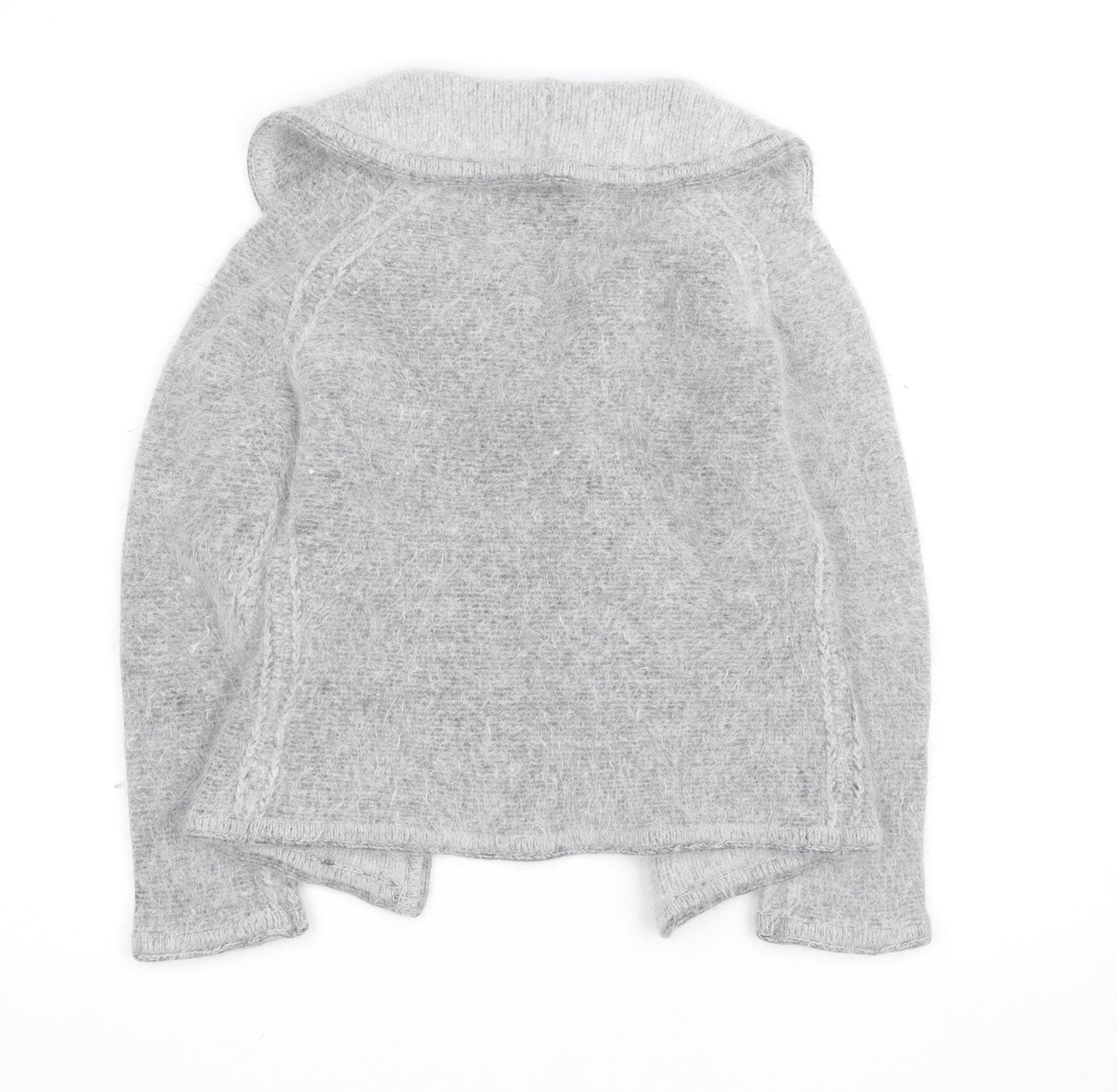 Monsoon Women Grey Lambswool Angora Cardigan UK 16