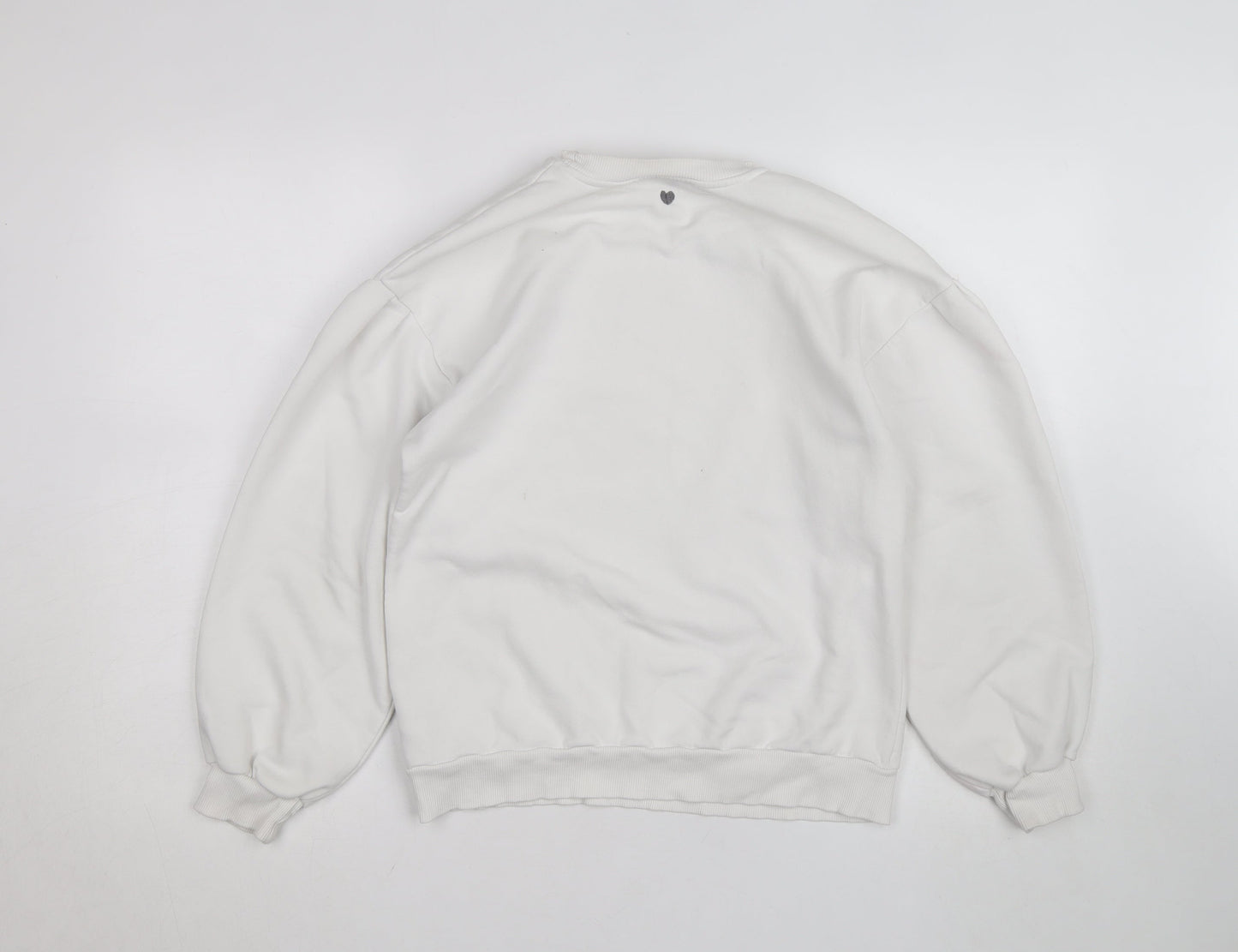 Mint Velvet Women White Crew Neck Pullover Sweatshirt Size S