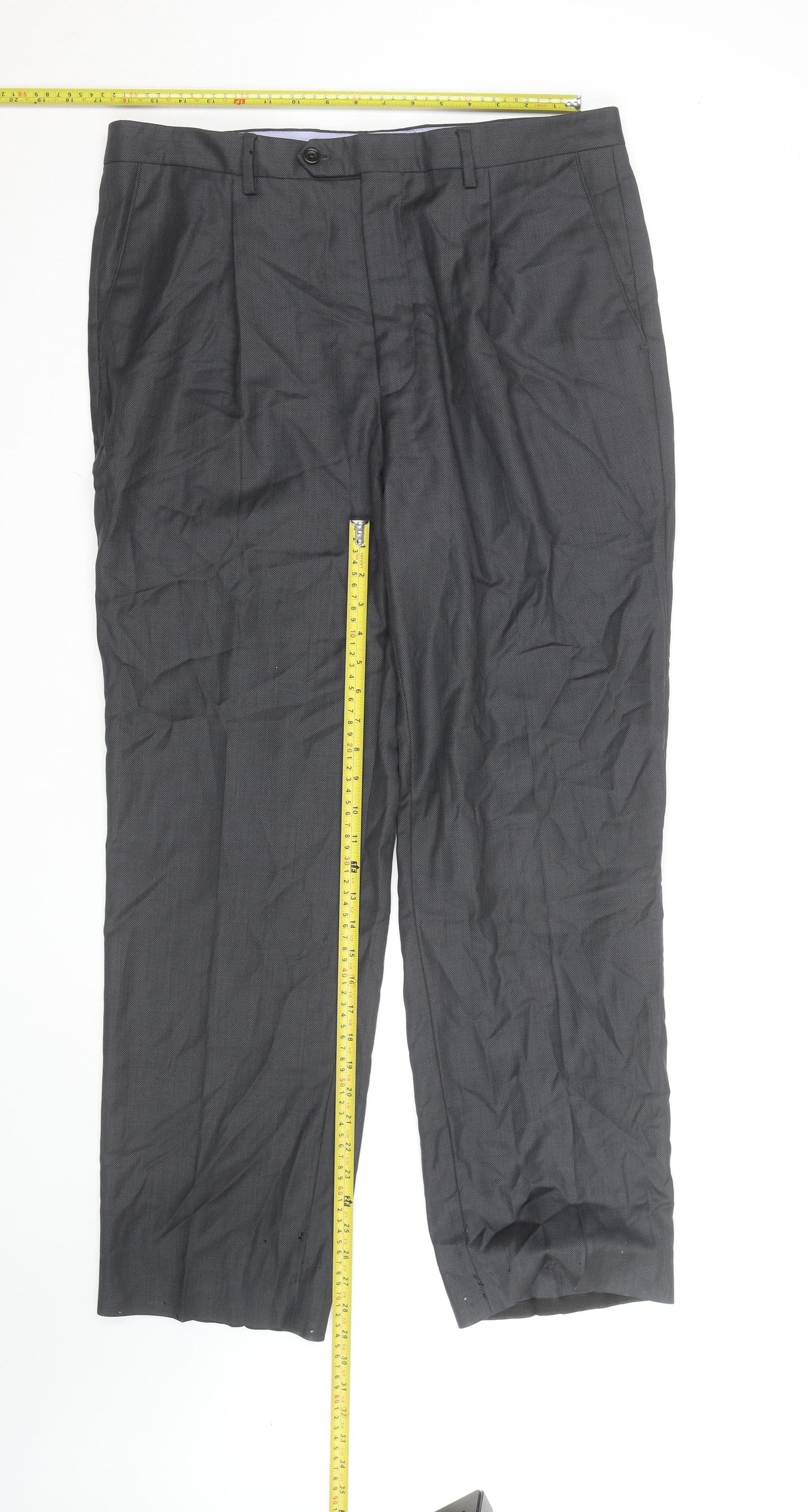 Marks and Spencer Grey Wool Dress Pants Women’s Size 15 Pleated