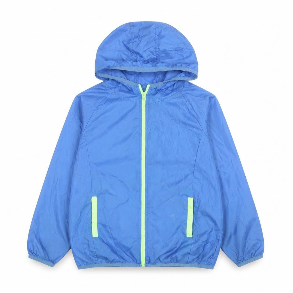 Dunnes Boys Blue Hooded Windbreaker Jacket 7-8 Years Lightweight