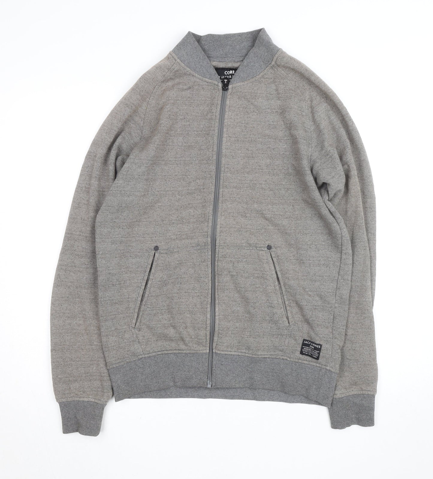Jack & Jones Men’s Grey Full Zip Knit Jumper Size M