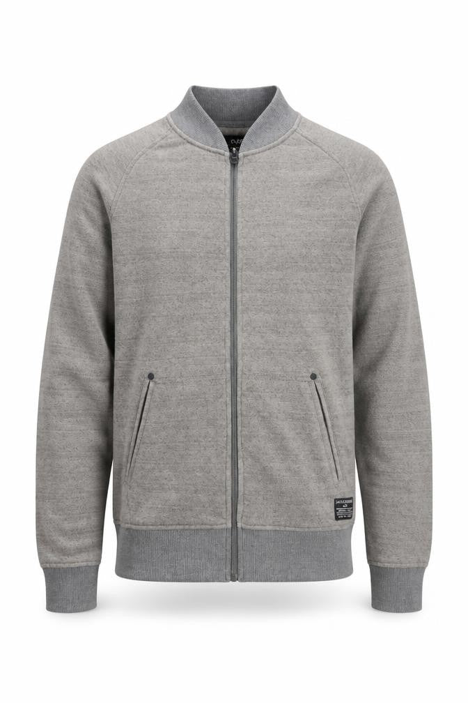 Jack & Jones Men’s Grey Full Zip Knit Jumper Size M