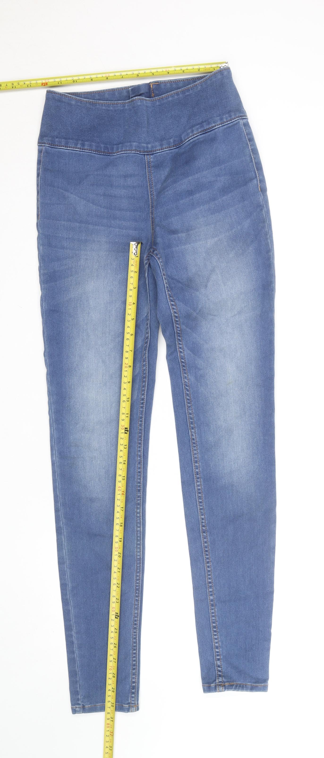 Pieces Women's Blue High Rise Jeggings Size S Slim Fit Denim