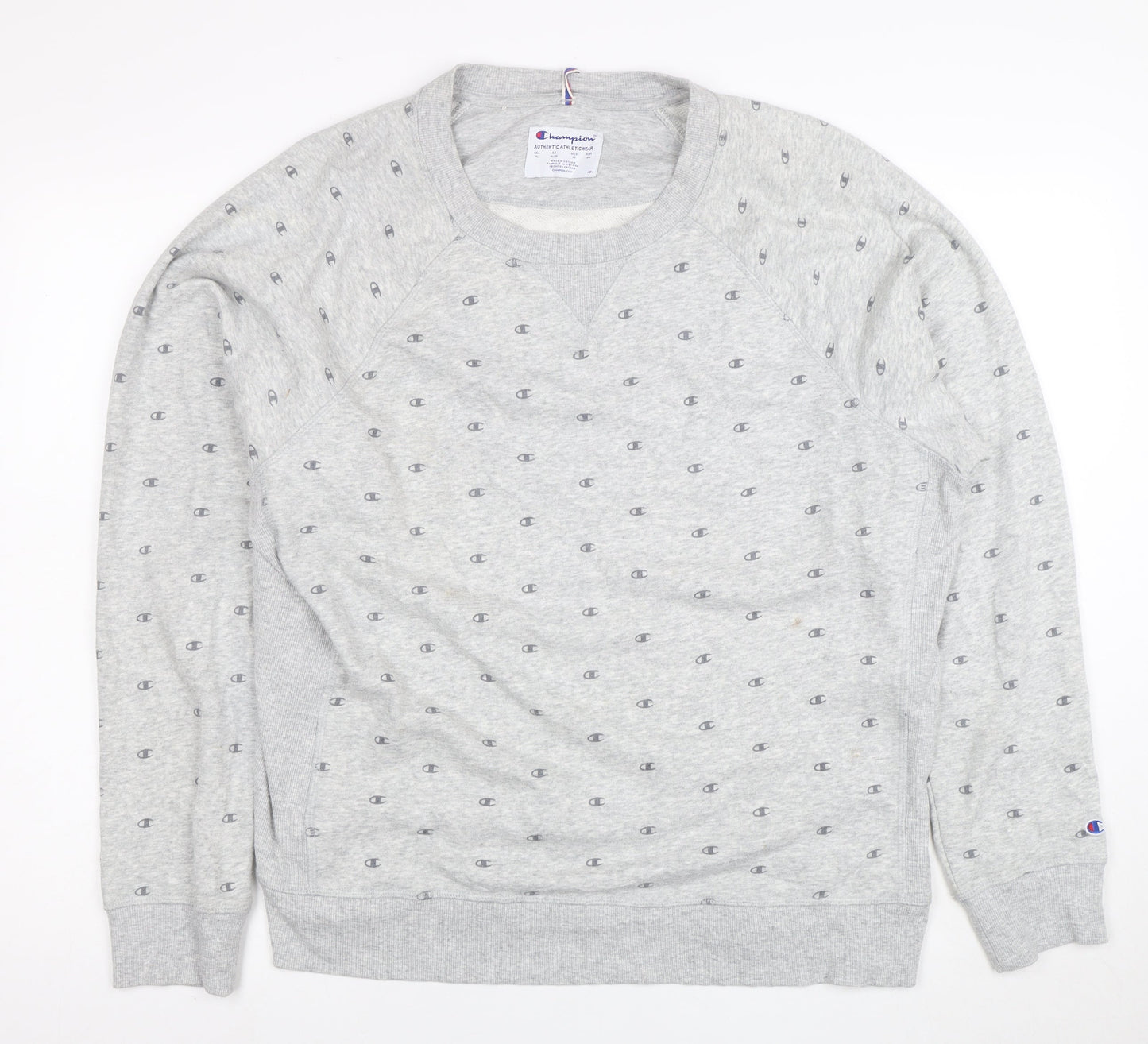 Champion Womens Grey Logo Sweatshirt XL Comfortable Casual