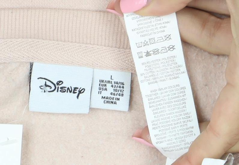Disney Women Beige Minnie Mouse Pullover Sweatshirt Size 16 L