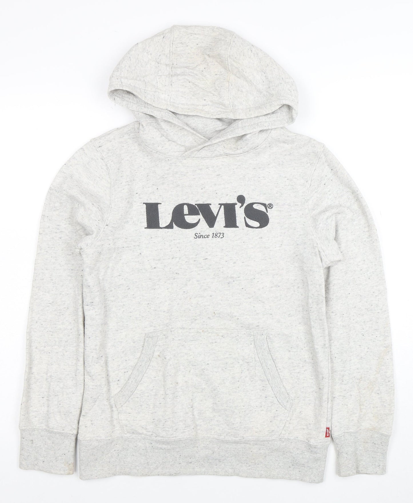 Levi's Boys Grey Logo Pullover Hoodie Size 14 Years Cotton Blend