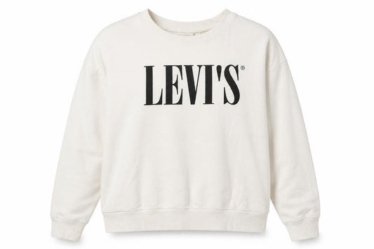 Levi's Womens White Cotton Logo Pullover Sweatshirt Size S