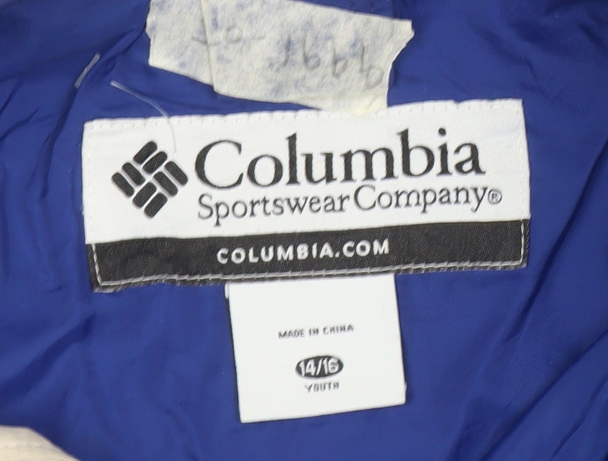 Columbia Boys Blue Hooded Waterproof Parka Jacket 14-16 Years