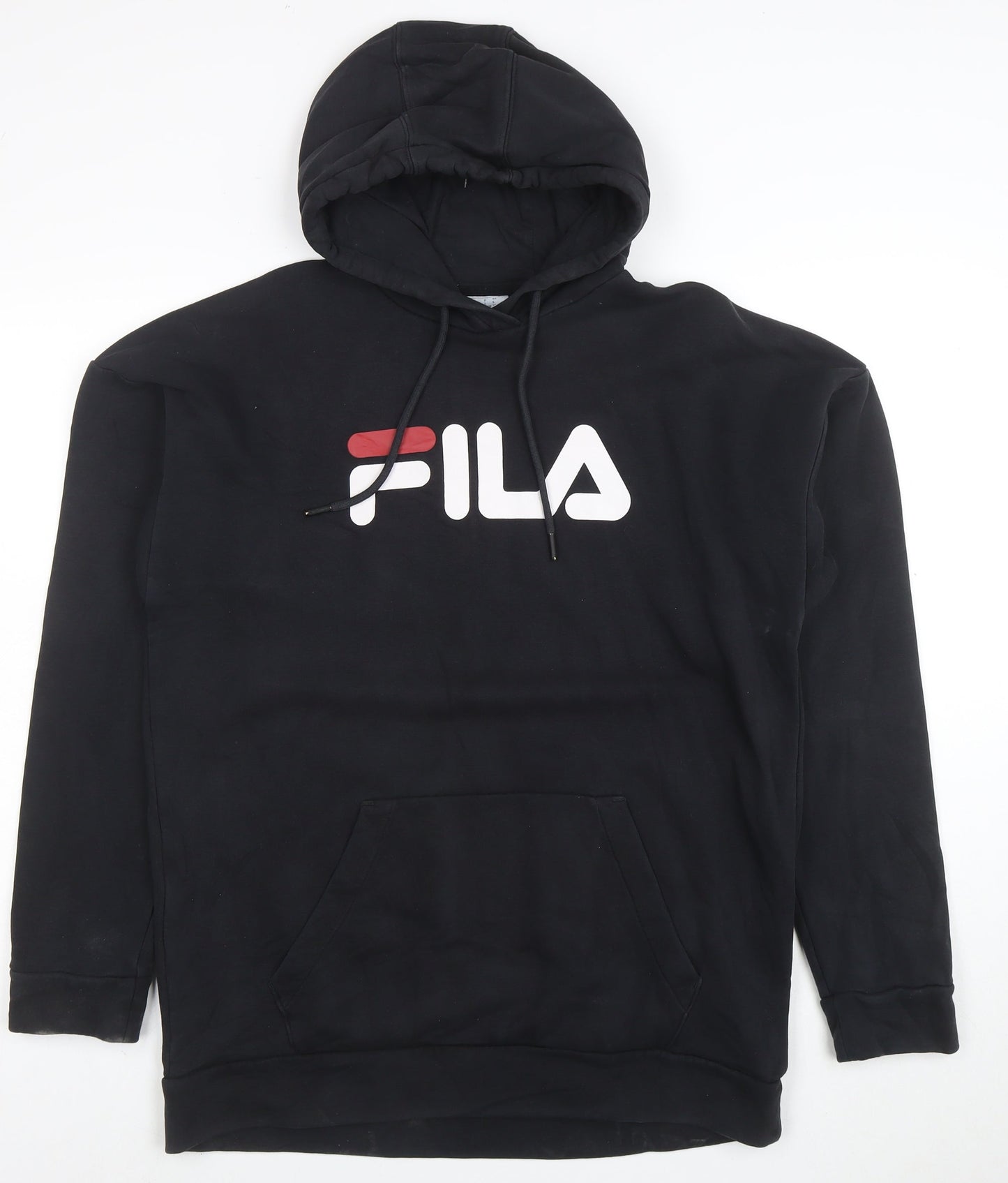 FILA Men's Black Pullover Hoodie XS Regular Fit Logo Sportswear